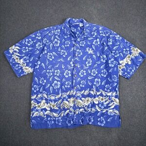 Kentucky Wildcats Button Down Shirt Mens L Spike Sports Blue Hibiscus‎ Floral